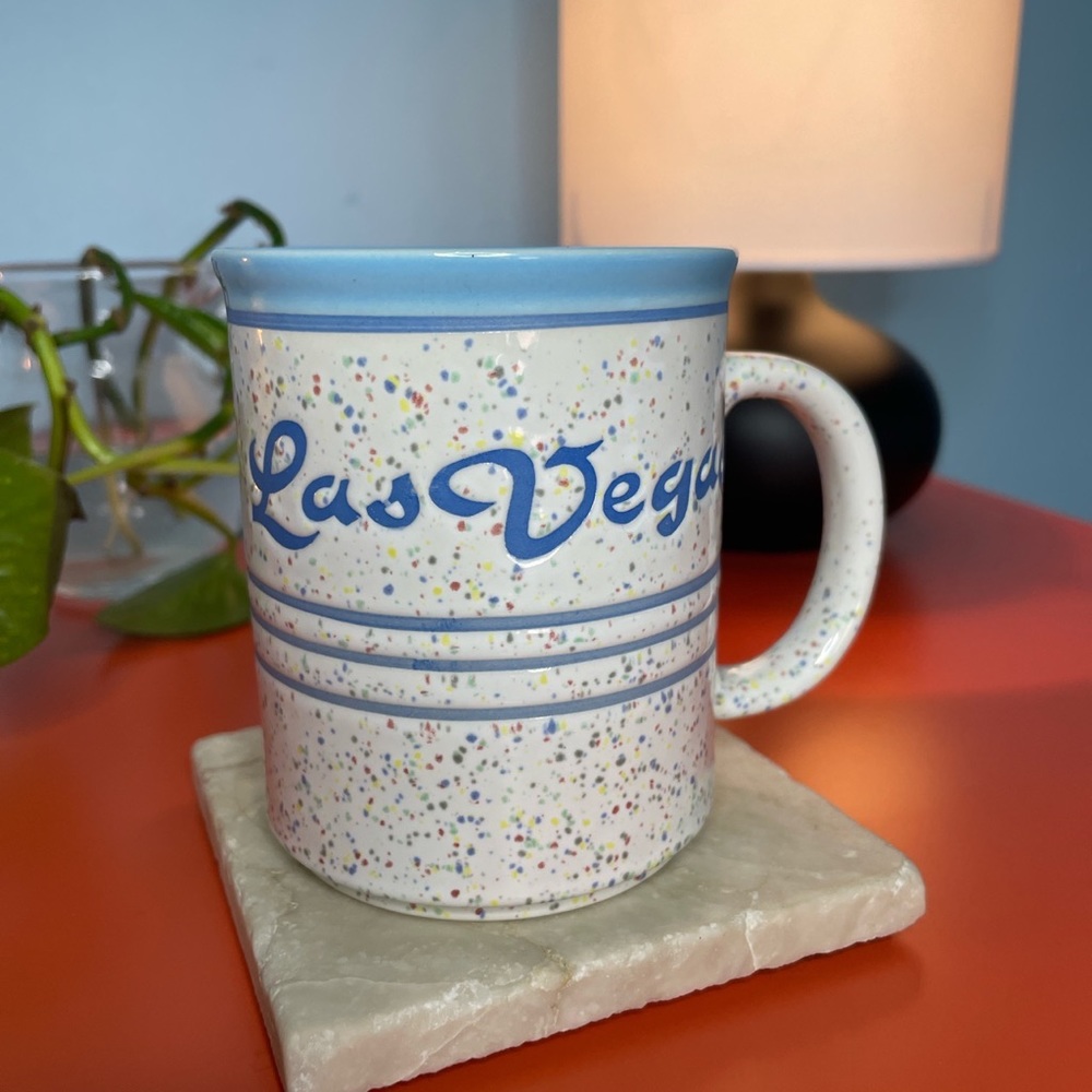 Vintage Rainbow Speckled Las Vegas Mug